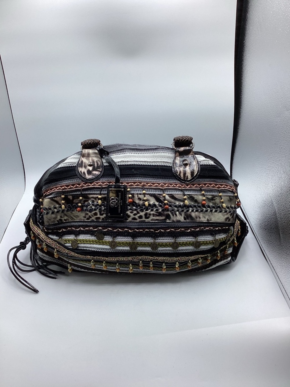 Sharif 1827 satchel bag with embellishments.
